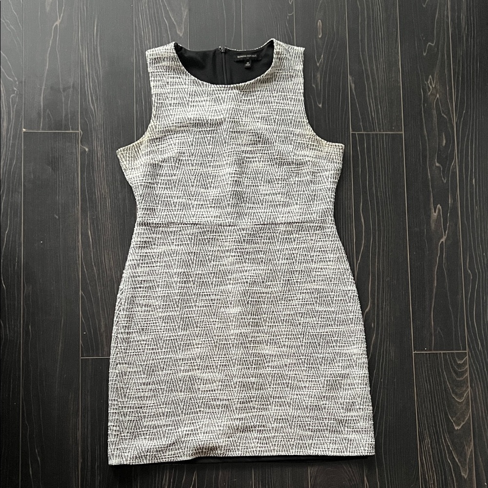 SOLD - Banana Republic Black and White Textured Mini Dress